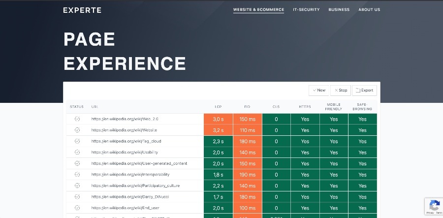 Google page experience update (May 2021) The most important takeaways for web page ranking - Experte Page Experience Tool - Site Social SEO