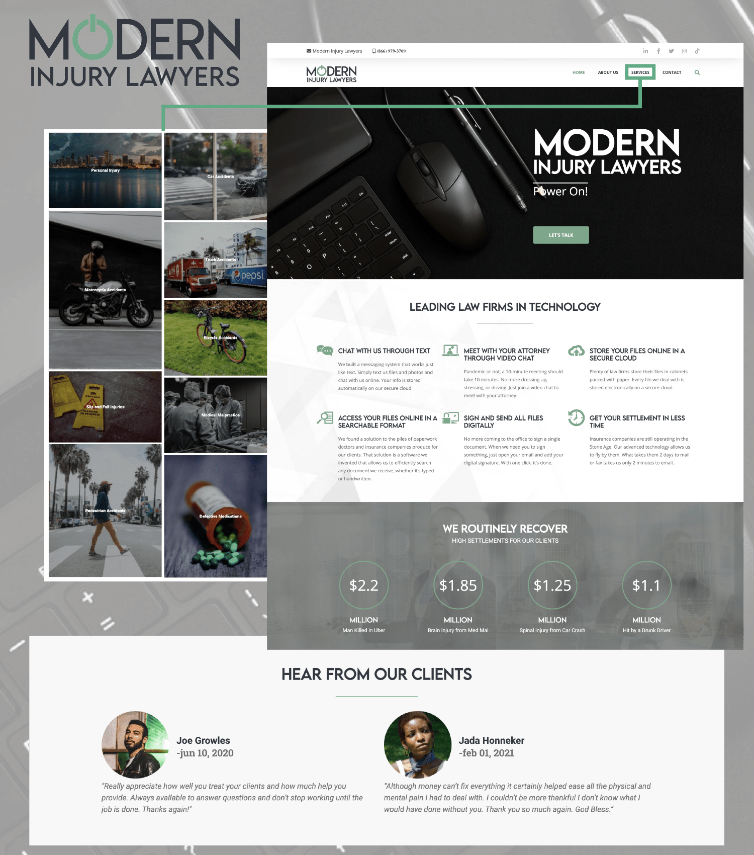 Modern Injury Lawyers Website - Website Design