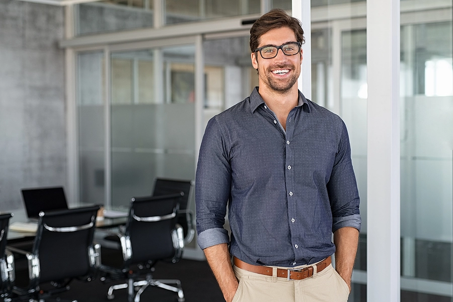 generic white business man representing boring stock image